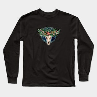 Holiday Deer Skull Long Sleeve T-Shirt